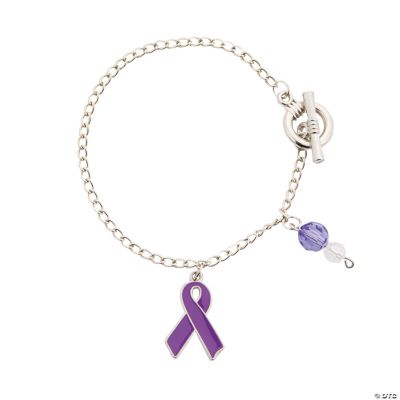 Purple Ribbon Bracelets With Charms