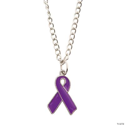 Purple Ribbon Necklace
