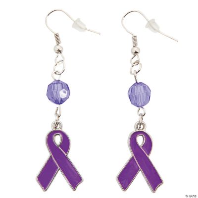 Purple Ribbon Earrings