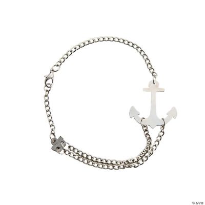 Silvertone Chain Bracelet With Anchor
