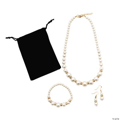 Glass Pearl & Rhinestone Jewelry Set