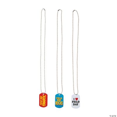 Field Day Dog Tag Necklaces