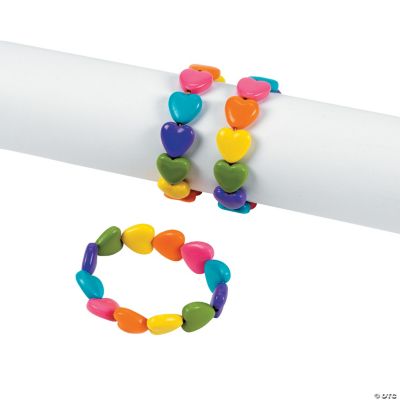 Color Heart Bead Bracelets