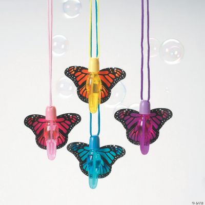12 Butterfly Bubble Bottle Necklaces