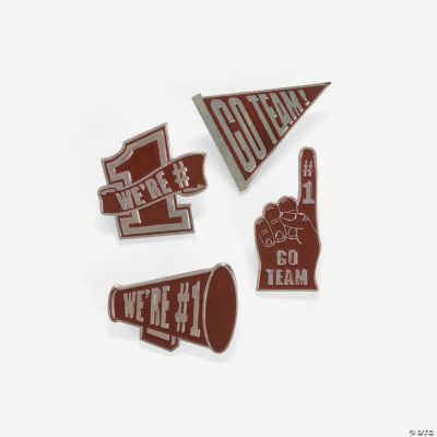 “Go Team!” Pins - Burgundy