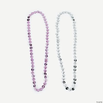 Pink Ribbon Coin Bead Necklaces