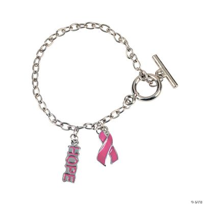Pink Ribbon Bracelets With Charms
