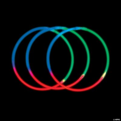Green, Blue & Pink Tri-Color Glow Necklaces