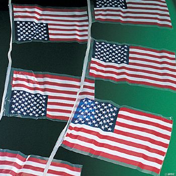 Line of American Flags