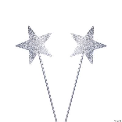 Glittery Silver Star Wands