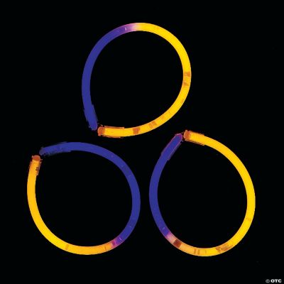 Orange & Purple Bi-Color Halloween Glow Bracelets