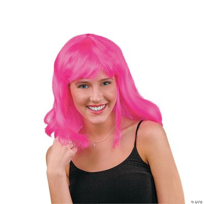 Adult’s Neon Pink Pageboy Wig