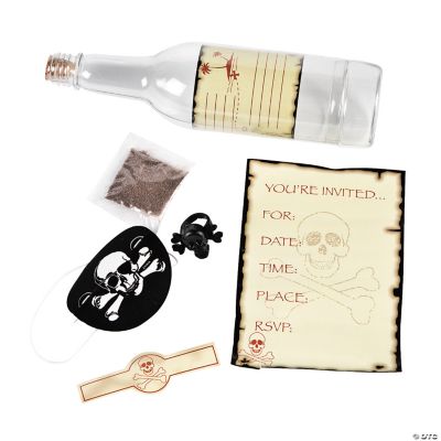 Skull & Crossbones Invitations In A Bottle