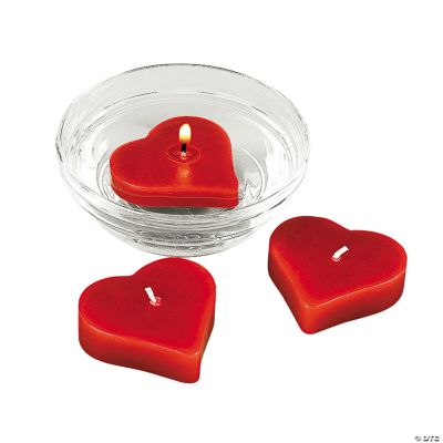Red Heart-Shaped Floating Candles