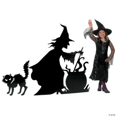 Witch With Cauldron & Cat Stand-Up