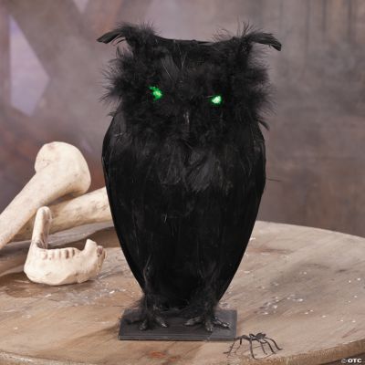 Feathered Owl With Light-Up Eyes