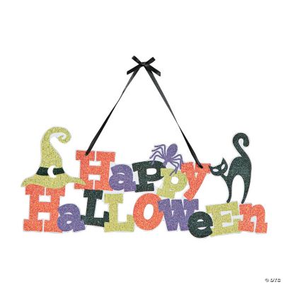 Happy Halloween Glitter Door Hanger