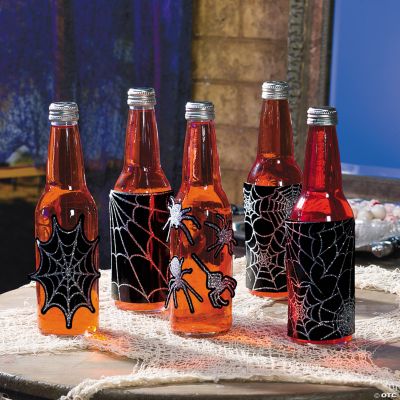 Spiderweb Bottle Labels With Sticker Gems