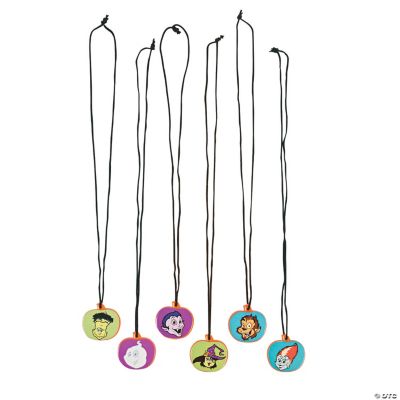 Pumpkin-Shaped Necklaces With Cool Ghoulz Stickers