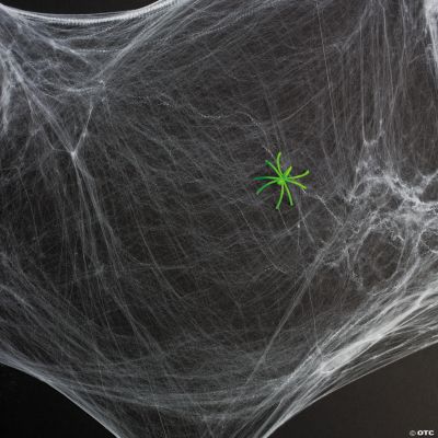 Stretchable Spiderwebs With Glow-In-The-Dark Spider