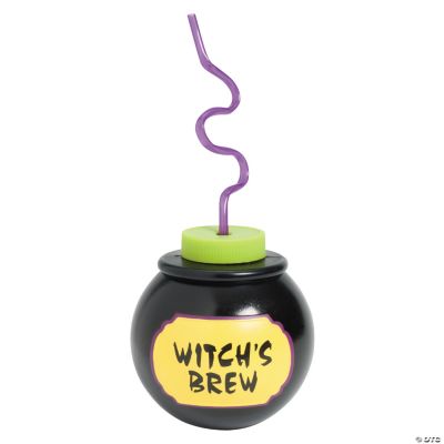 Molded “Witch’s Brew” Cups With Lids & Straws