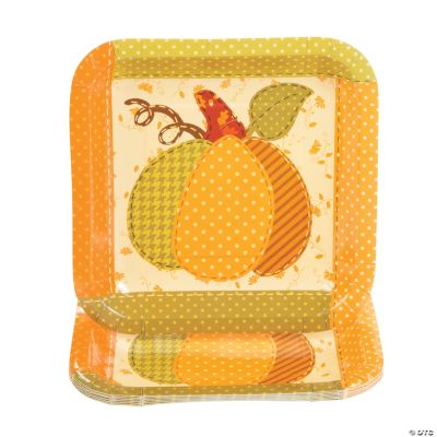 Fall Patchwork Square Dessert Plates