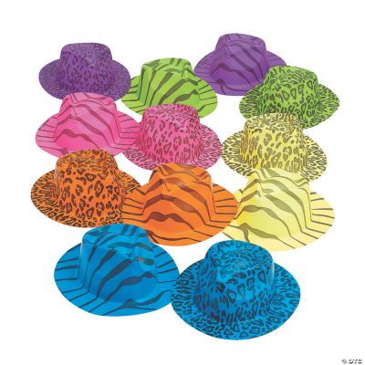Neon Animal Print Gangster Hats