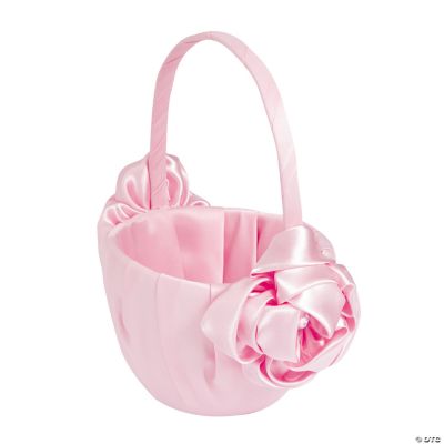 Pink Wedding Flower Girl Basket