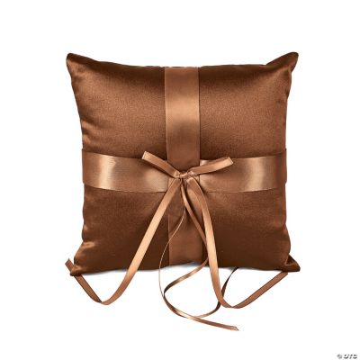 Brown Satin Wedding Ring Pillow