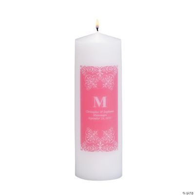 Personalized Hot Pink Monogram Pillar Candles