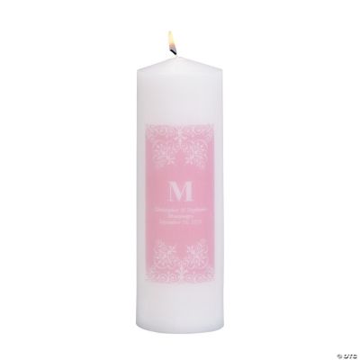 Personalized Pink Monogram Pillar Candles