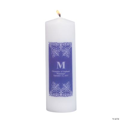 Personalized Purple Monogram Pillar Candles
