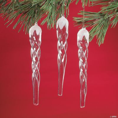 Iridescent Glass Icicle Ornaments