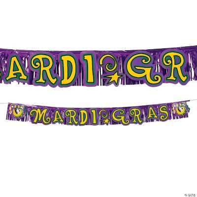 Mardi Gras Fringed Banner