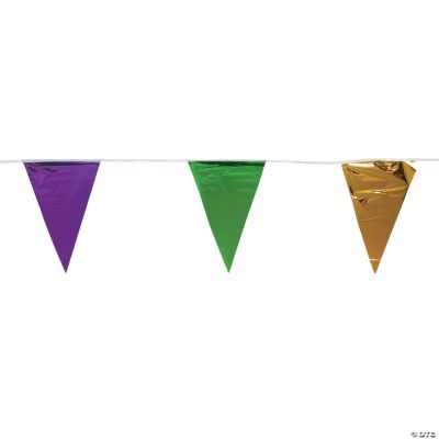 Mardi Gras Metallic Pennant Banner