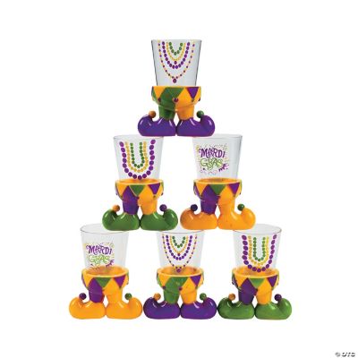 Mardi Gras Character Shot Glasses