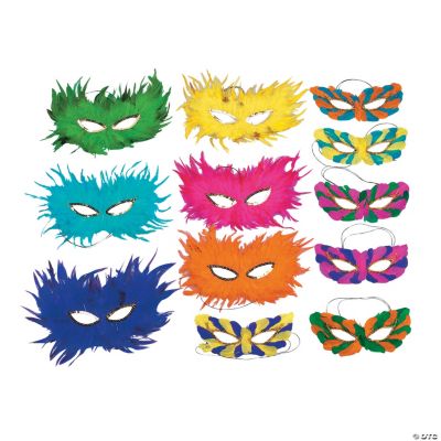 Mardi Gras Feather Half Masks Oriental Trading