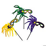 Mardi Gras Feather Masks- 12 Pc.