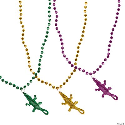 Alligator Charm Mardi Gras Beads