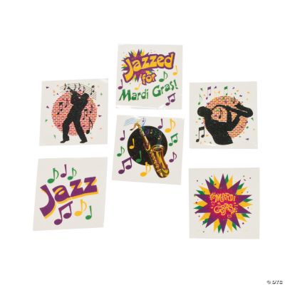 Mardi Gras Jazz Tattoo Assortment