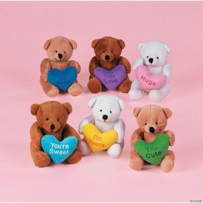 Plush Valentine Suede-Like Bears