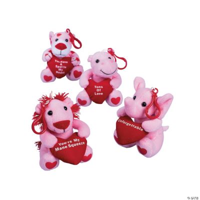 Plush Valentine Zoo Animal Key Chains