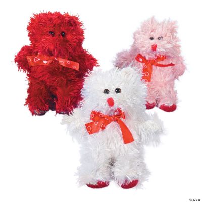 Plush Valentine Bears With Heart Patches