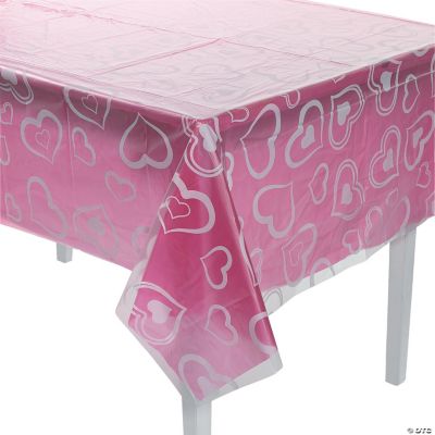 Clear Heart Print Table Cover