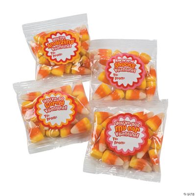 Valentine Candy Corn Fun Packs With Stickers