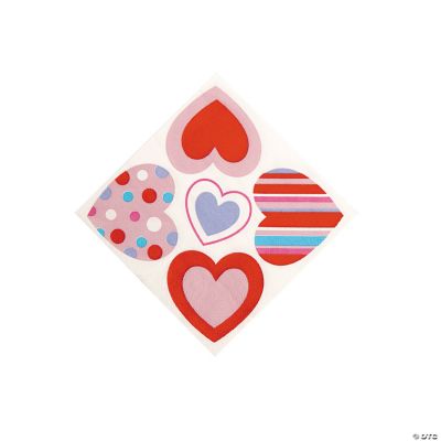 50 Valentine’s Hearts Beverage Napkins