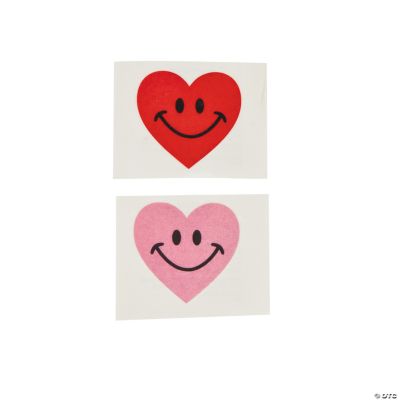 Smile Face Heart Glitter Tattoos