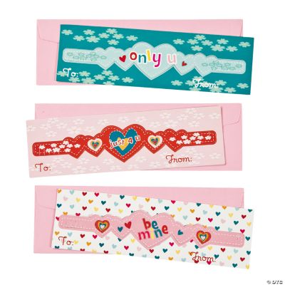 Heart Bracelets Perforated Valentine Cards