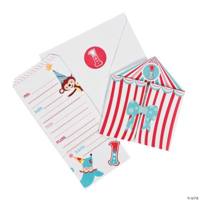 1st Birthday Circus Invitations