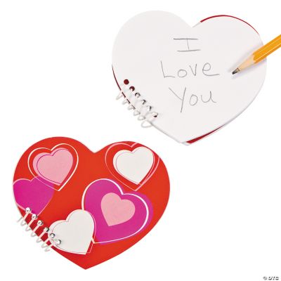 Fun Print Heart-Shaped Spiral Notepads